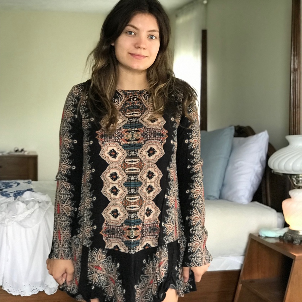 Free People brown pattern dress